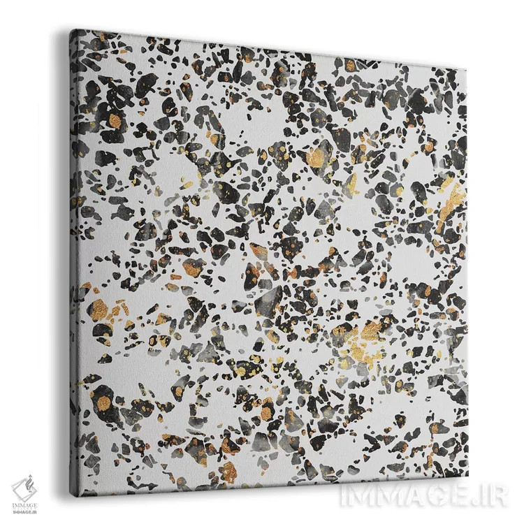 تابلو تراتزوی خال خالی طلایی اثر الیزابت فردریکسون - نمای پرسپکتیو محصول