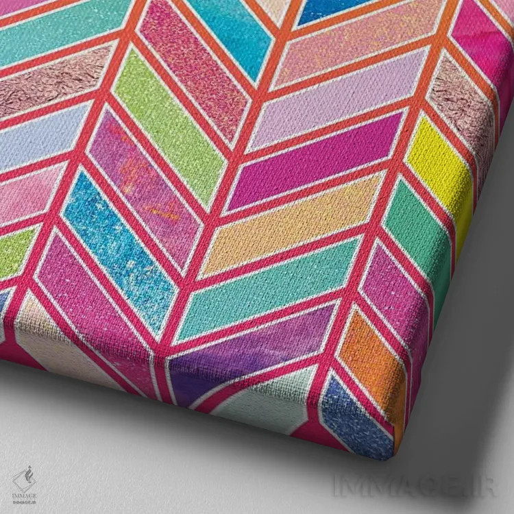 تابلو رنگها همهجا اثر الیزابت فردریکسون - نمای نزدیک بافت بوم