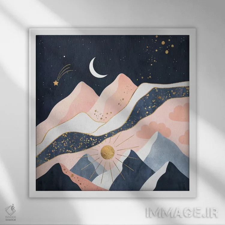 تابلو شب و روز اثر الیزابت فردریکسون - نمای قابدار سفید