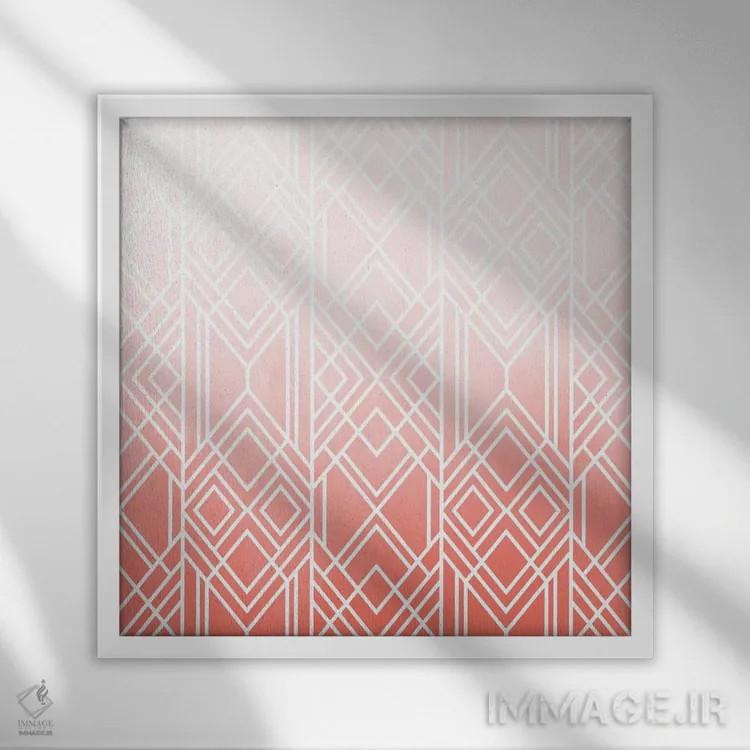 تابلو هلو محو آرت دکو اثر الیزابت فردریکسون - نمای قابدار سفید