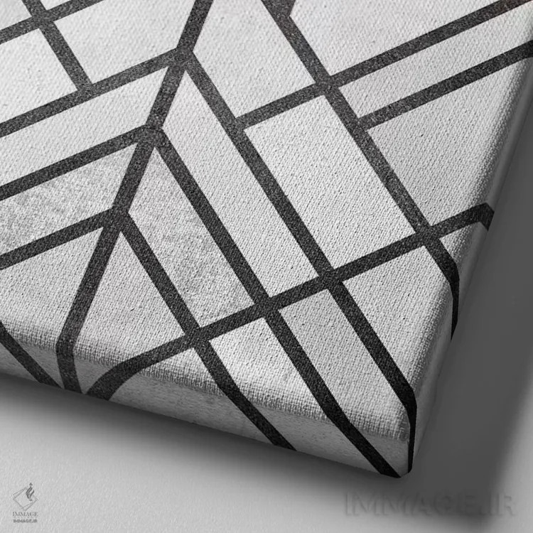 تابلو طرح هندسی گرباورها اثر الیزابت فردریکسون - نمای نزدیک بافت بوم