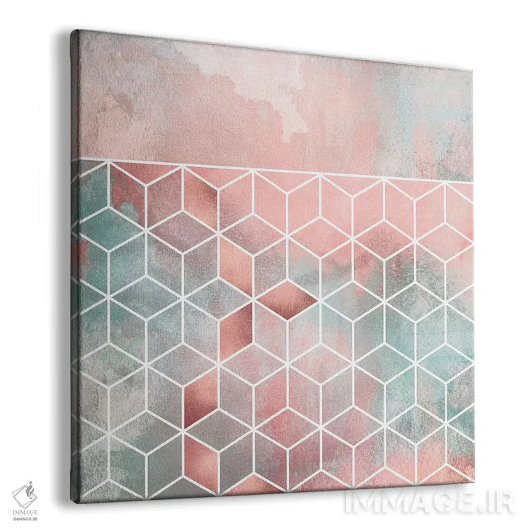 تابلو ابر و مکعبهای رز II اثر الیزابت فردریکسون - نمای پرسپکتیو محصول