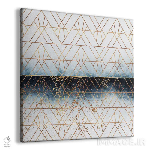 تابلو طرح هندسی آبی زمستانی اثر الیزابت فردریکسون - نمای پرسپکتیو محصول