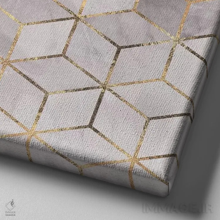 تابلو مکعبهای دودی II اثر الیزابت فردریکسون - نمای نزدیک بافت بوم