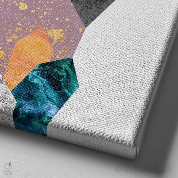 تابلو کریستالها اثر الیزابت فردریکسون - نمای نزدیک بافت بوم