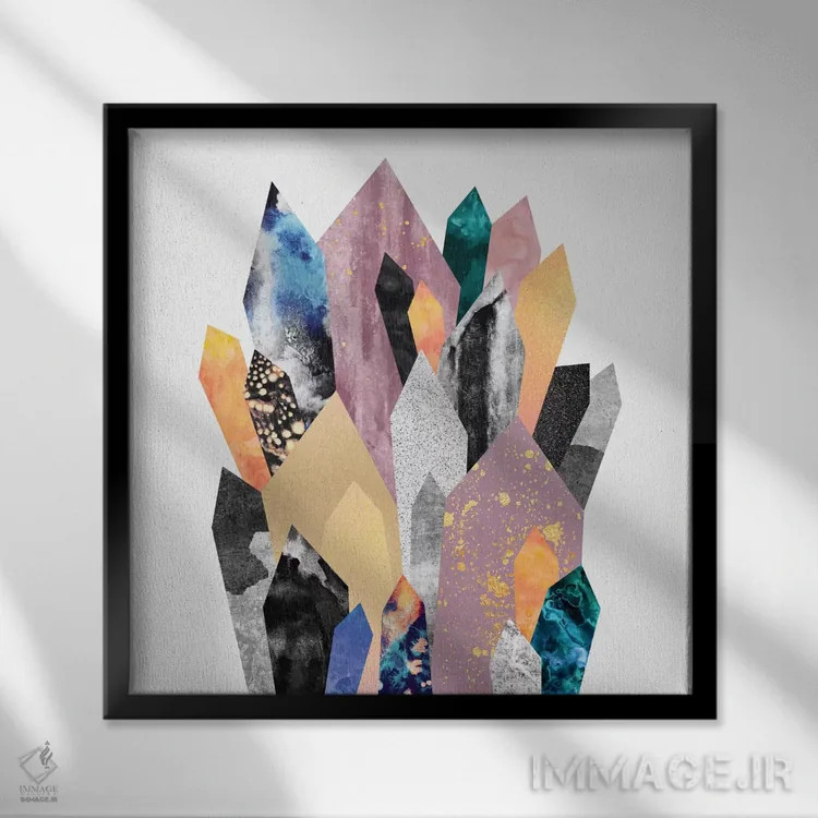 تابلو کریستالها اثر الیزابت فردریکسون - نمای قابدار مشکی