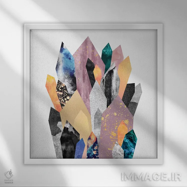 تابلو کریستالها اثر الیزابت فردریکسون - نمای قابدار سفید