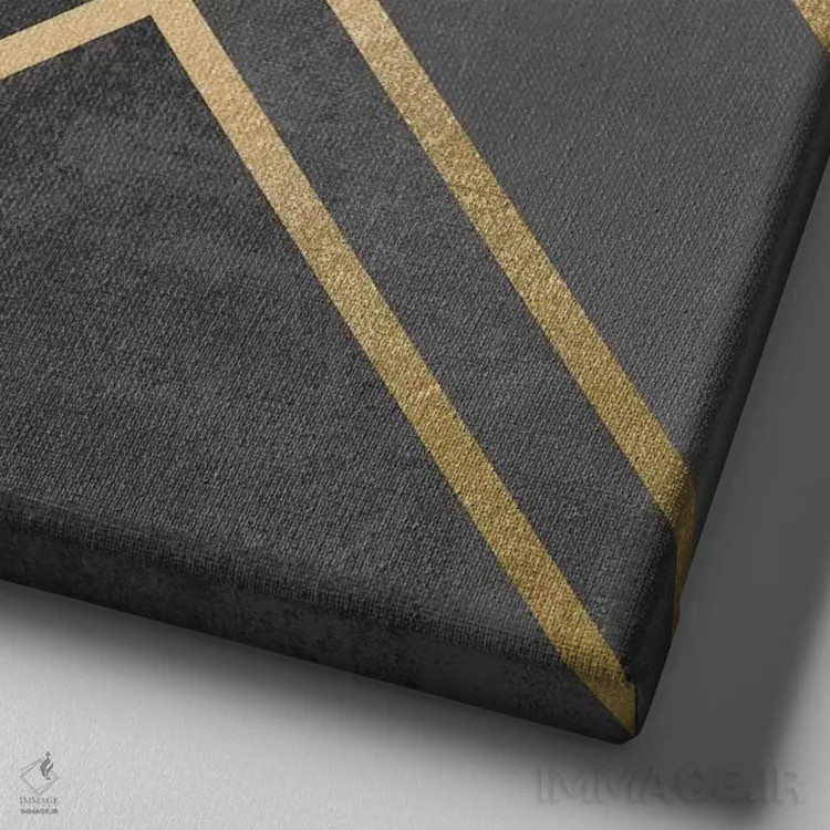 تابلو هندسه آرت دکو I اثر الیزابت فردریکسون - نمای نزدیک بافت بوم