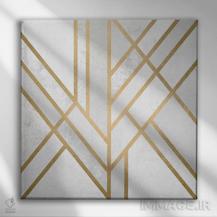 تابلو هندسه آرت دکو II اثر الیزابت فردریکسون - نمای روبهرو روی دیوار