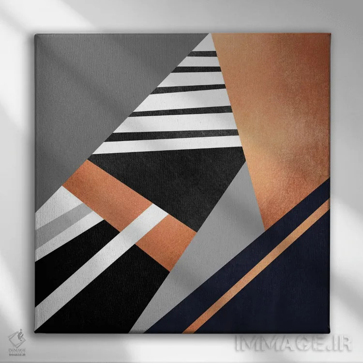 تابلو ترکیب هندسی II اثر الیزابت فردریکسون - نمای روبهرو روی دیوار