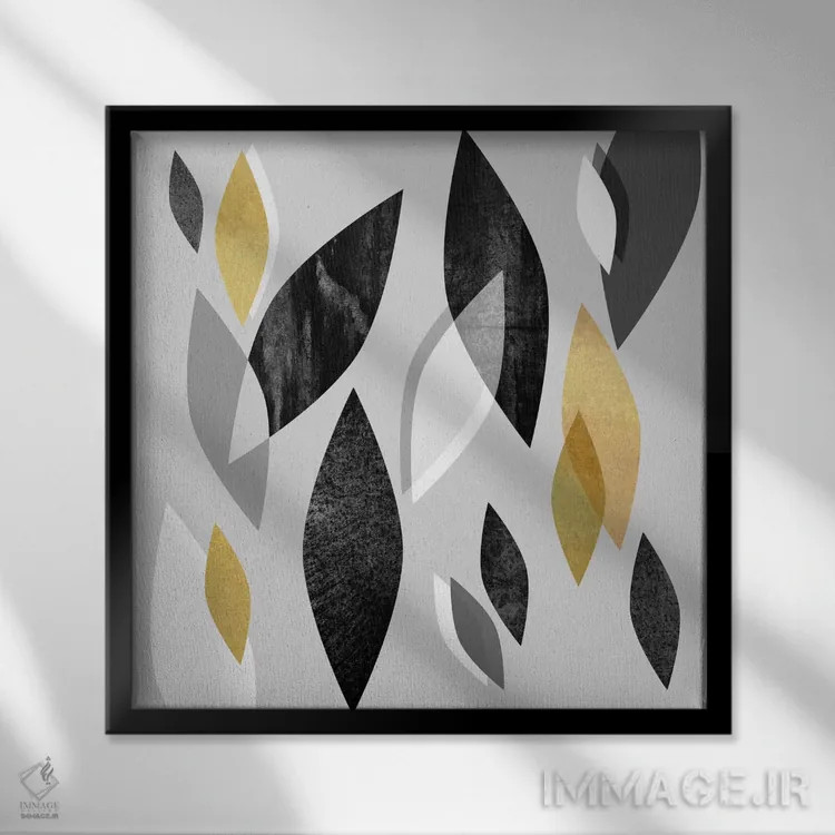 تابلو برگهای در حال سقوط اثر الیزابت فردریکسون - نمای قابدار مشکی