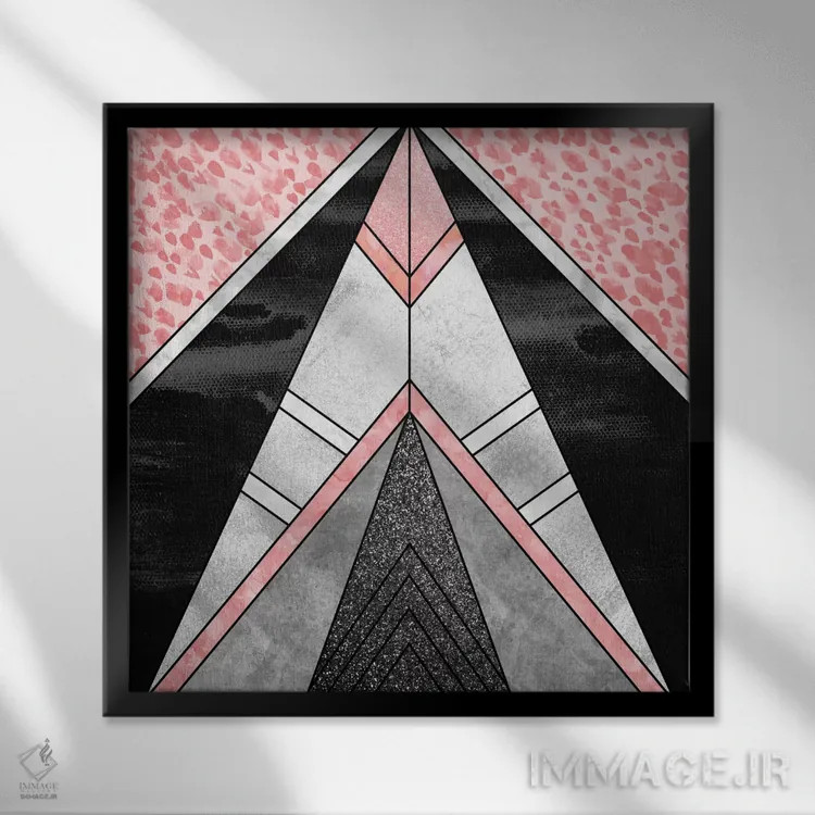 تابلو هندسی II اثر الیزابت فردریکسون - نمای قابدار مشکی