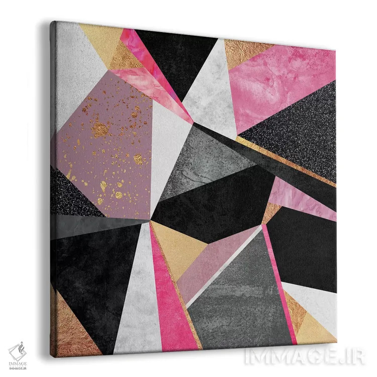 تابلو هندسه صورتی اثر الیزابت فردریکسون - نمای پرسپکتیو محصول