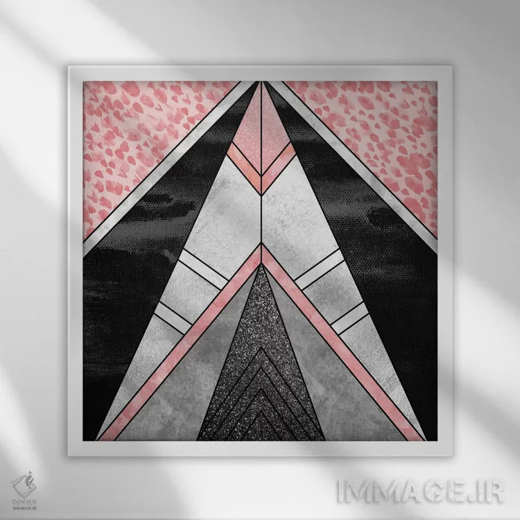 تابلو هندسی II اثر الیزابت فردریکسون - نمای قابدار سفید