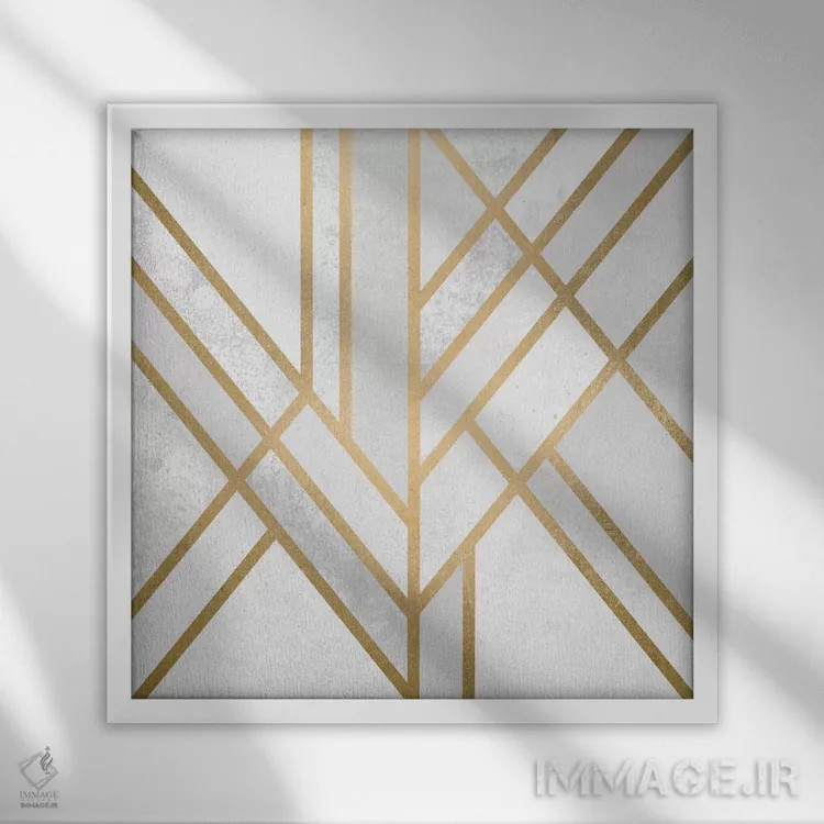 تابلو هندسه آرت دکو II اثر الیزابت فردریکسون - نمای قابدار سفید