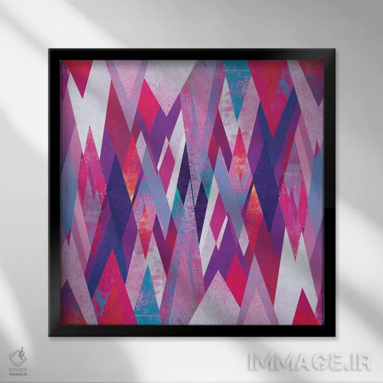 تابلو انتزاع هندسی اثر الیزابت فردریکسون - نمای قابدار مشکی