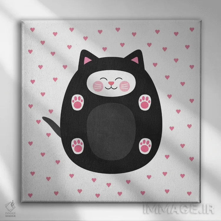 تابلو عشق بچهگربه اثر الیزابت فردریکسون - نمای روبهرو روی دیوار