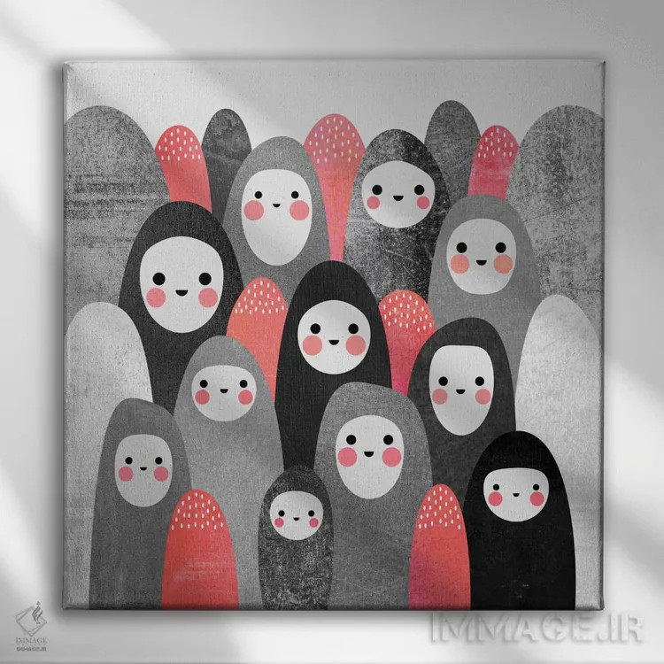 تابلو ارواح سنگریزه II اثر الیزابت فردریکسون - نمای روبهرو روی دیوار