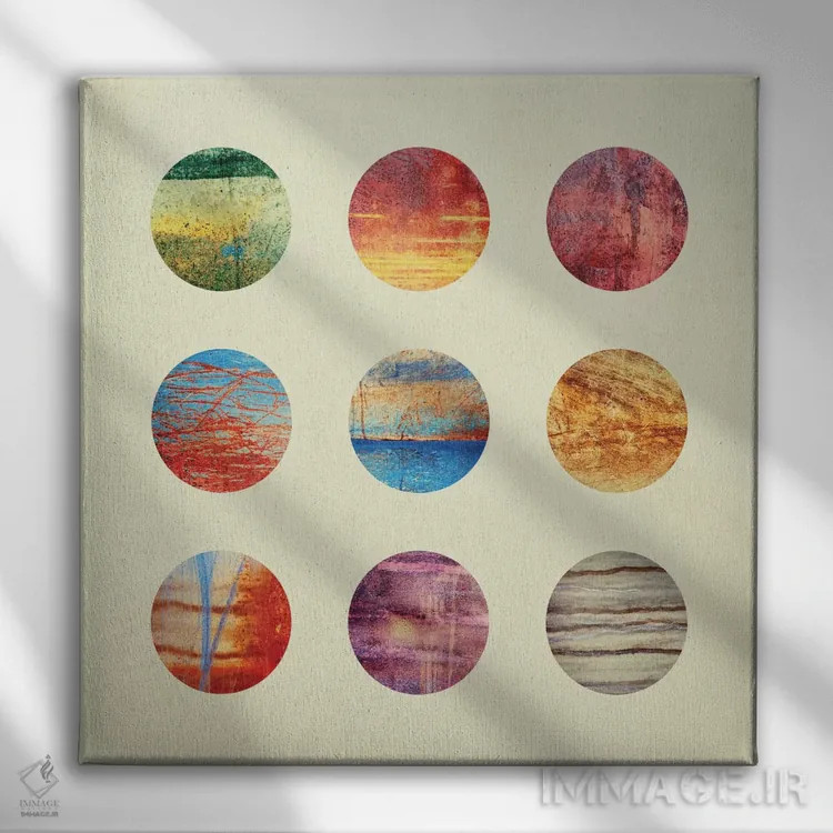 تابلو سیارهها اثر الیزابت فردریکسون - نمای روبهرو روی دیوار