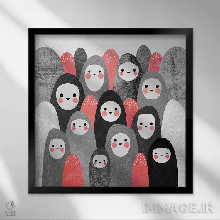 تابلو ارواح سنگریزه II اثر الیزابت فردریکسون - نمای قابدار مشکی