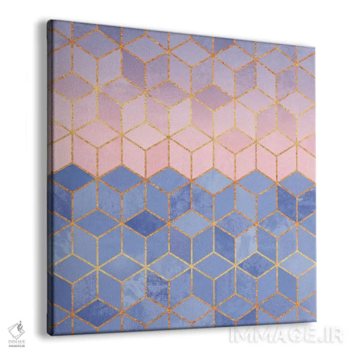 تابلو مکعبهای رز کوارتز و آرامش اثر الیزابت فردریکسون - نمای پرسپکتیو محصول