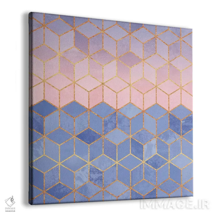 تابلو مکعبهای رز کوارتز و آرامش اثر الیزابت فردریکسون - نمای پرسپکتیو محصول