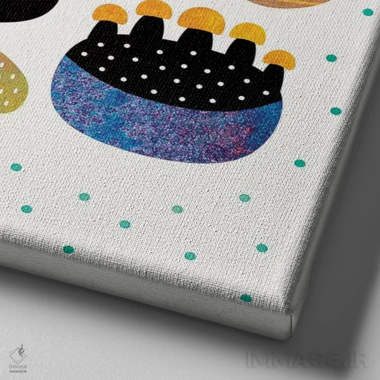 تابلو گنجینههای اقیانوس اثر الیزابت فردریکسون - نمای نزدیک بافت بوم