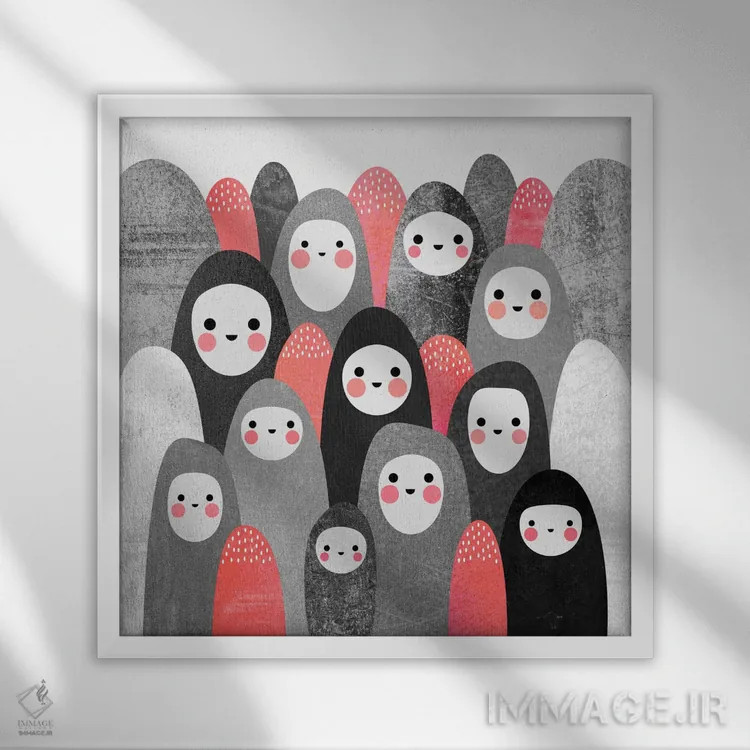 تابلو ارواح سنگریزه II اثر الیزابت فردریکسون - نمای قابدار سفید