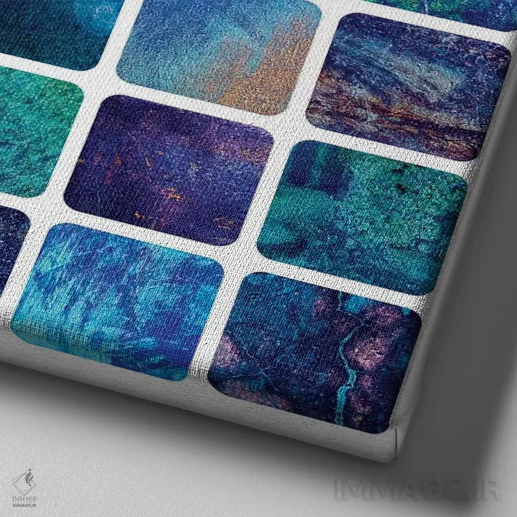 تابلو رؤیاهای اقیانوس اثر الیزابت فردریکسون - نمای نزدیک بافت بوم