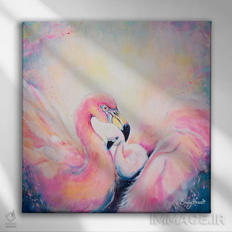 تابلو بازپسگیری رنگ صورتیات اثر امیلی لوئیز هرد - نمای روبهرو روی دیوار