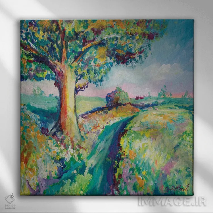 تابلو درخت آرام I اثر امیلی لوئیز هرد - نمای روبهرو روی دیوار