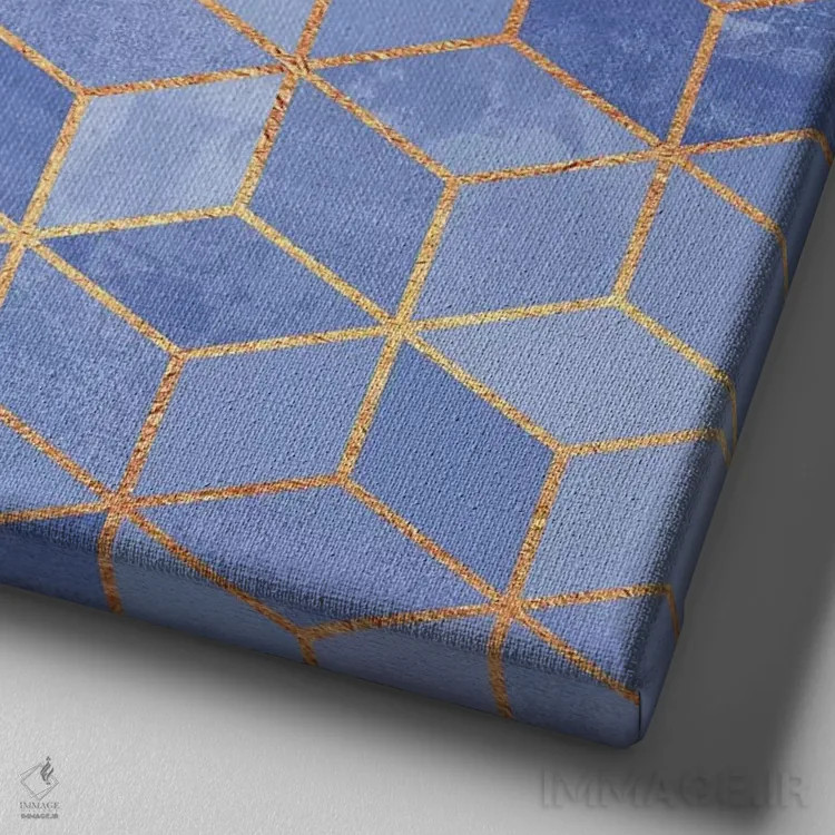 تابلو مکعبهای رز کوارتز و آرامش اثر الیزابت فردریکسون - نمای نزدیک بافت بوم