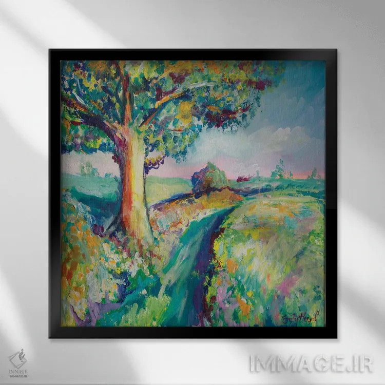 تابلو درخت آرام I اثر امیلی لوئیز هرد - نمای قابدار مشکی