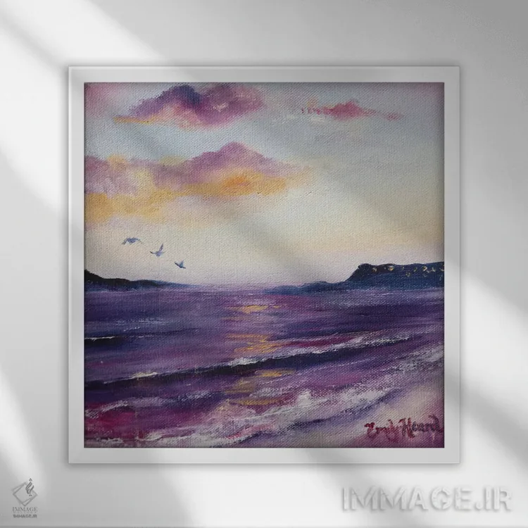 تابلو آسمانی اثر امیلی لوئیز هرد - نمای قابدار سفید