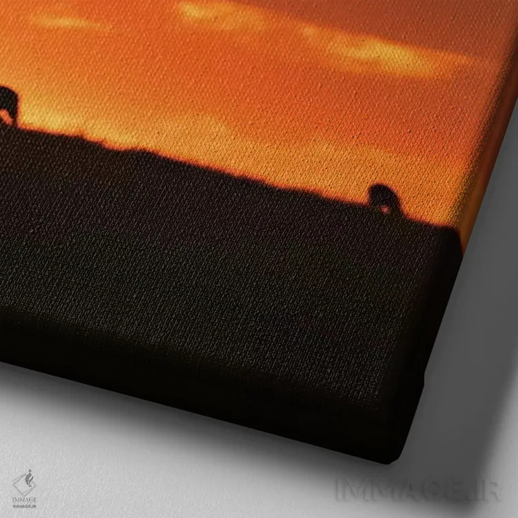 تابلو غروب ماسای مارا اثر المر وایس - نمای نزدیک بافت بوم