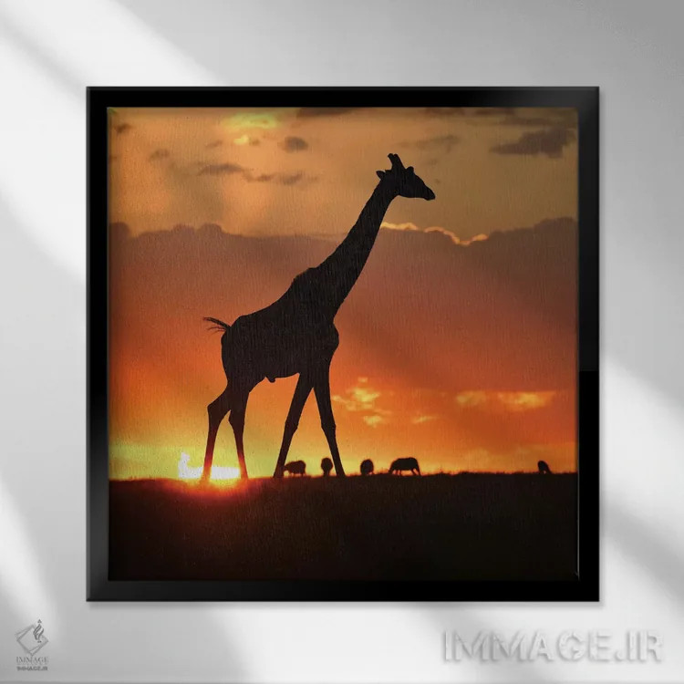 تابلو غروب ماسای مارا اثر المر وایس - نمای قابدار مشکی