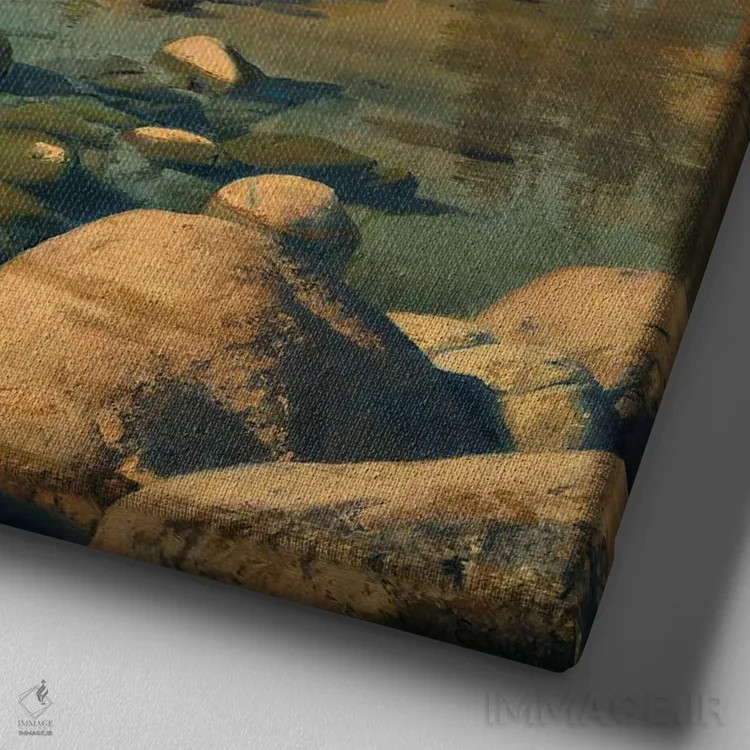 تابلو آرامش تاهو اثر اوگنی لوشپین - نمای نزدیک بافت بوم