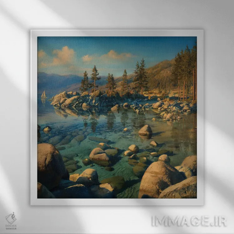 تابلو آرامش تاهو اثر اوگنی لوشپین - نمای قابدار سفید