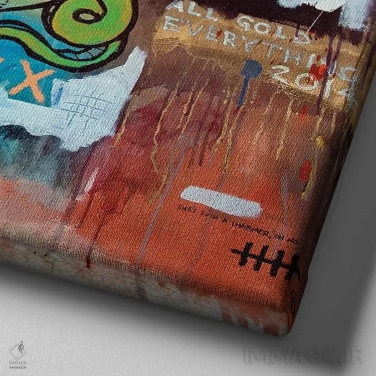 تابلو میدان نیروی کارما اثر اددی لاو - نمای نزدیک بافت بوم