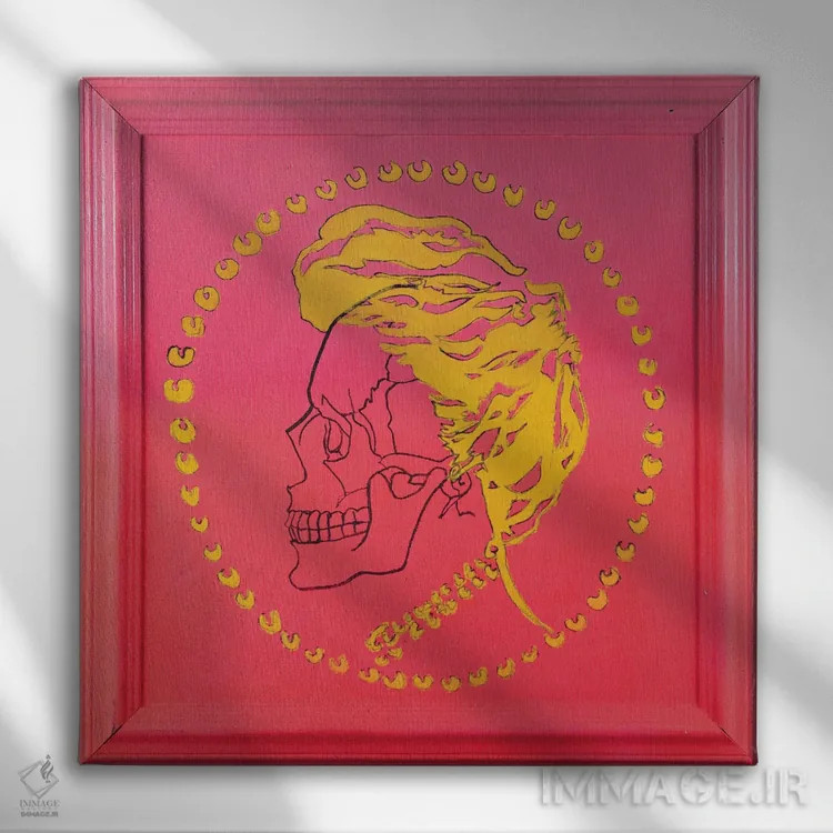 تابلو اشرافزادهٔ ابرنگی صورتی اثر اددی لاو - نمای روبهرو روی دیوار