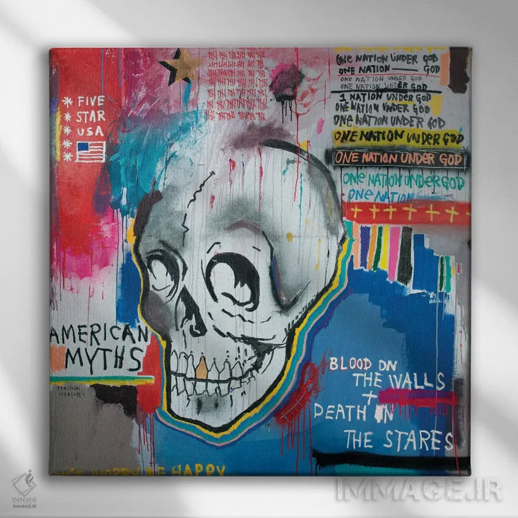 تابلو آمریکای پنجستاره اثر اددی لاو - نمای روبهرو روی دیوار