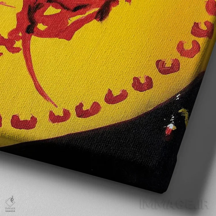 تابلو بلعیدن ۵ اثر اددی لاو - نمای نزدیک بافت بوم