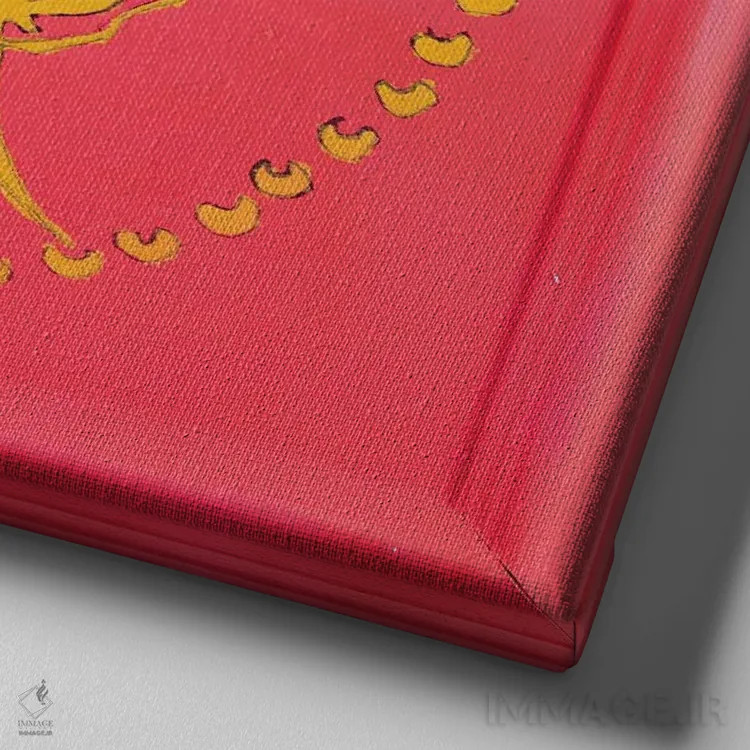 تابلو اشرافزادهٔ ابرنگی صورتی اثر اددی لاو - نمای نزدیک بافت بوم