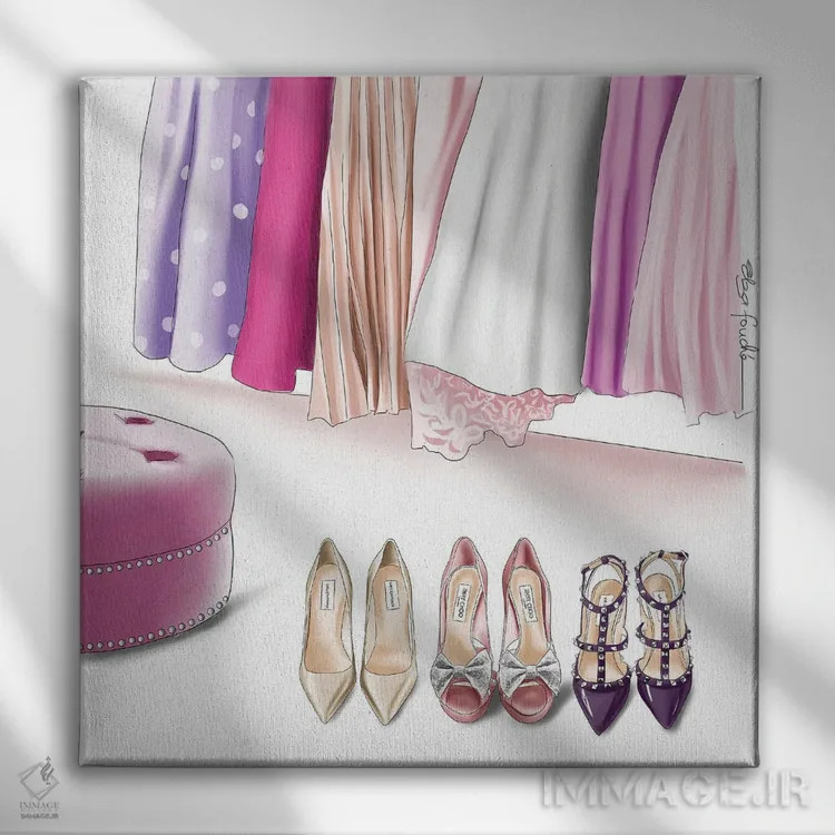 تابلو آرزوهای کمد لباس اثر الزا فوچه - نمای روبهرو روی دیوار