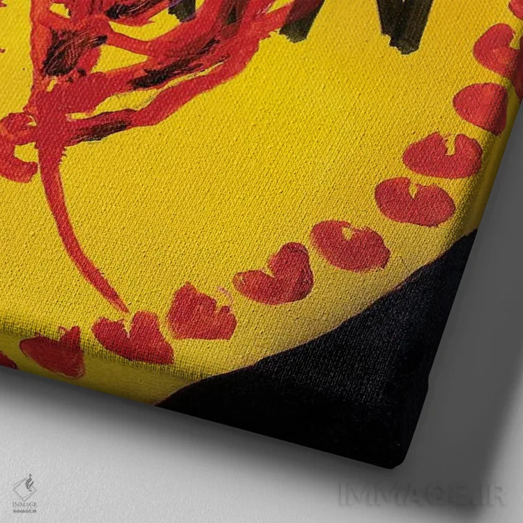 تابلو بلعیدن ۵ پرسلن (چینی) اثر اددی لاو - نمای نزدیک بافت بوم