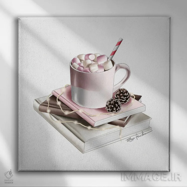 تابلو هات چاکلت (شکلات داغ) اثر الزا فوچه - نمای روبهرو روی دیوار