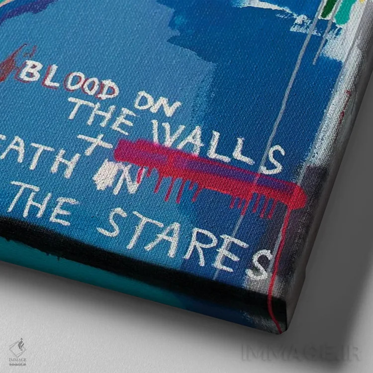 تابلو آمریکای پنجستاره اثر اددی لاو - نمای نزدیک بافت بوم