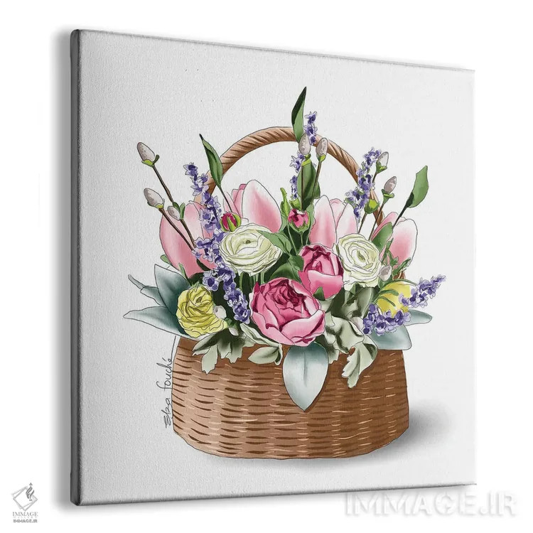 تابلو سبد گلها اثر الزا فوچه - نمای پرسپکتیو محصول