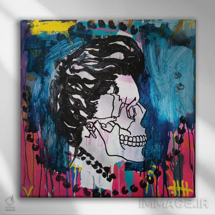 تابلو رنگهای صورتی با بلوز کسبوکار سلطنتی اثر اددی لاو - نمای روبهرو روی دیوار