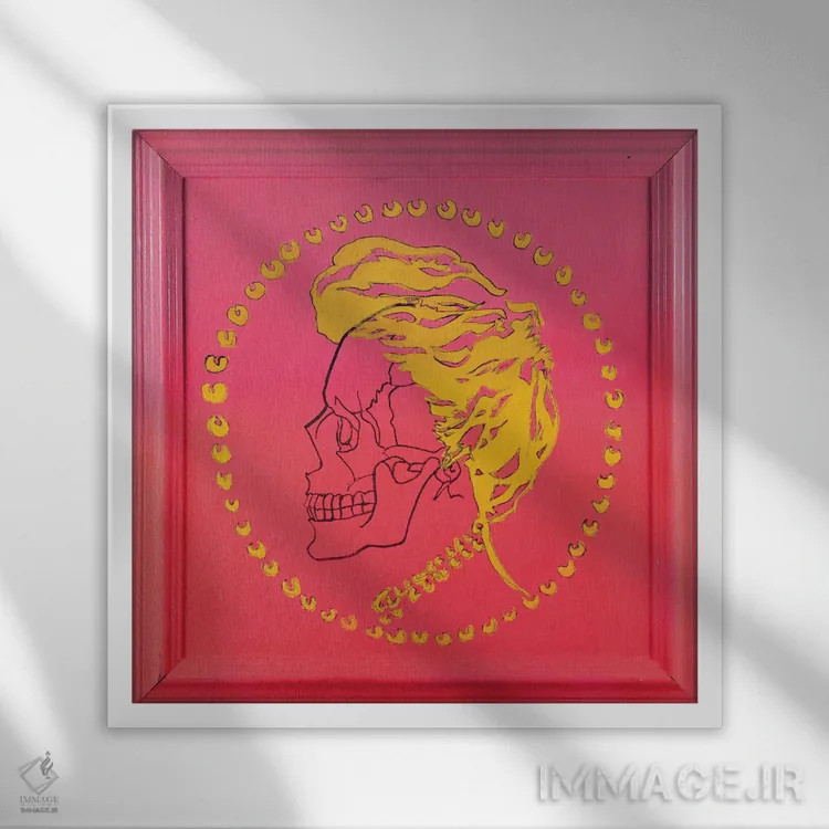 تابلو اشرافزادهٔ ابرنگی صورتی اثر اددی لاو - نمای قابدار سفید